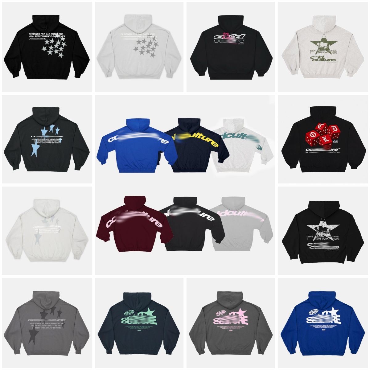 26FW New coldcultures hoodie Unisex Boxy Cropped Hoodie Fall Winter Loose Drop Shoulder Streetwear Pullover Hooded Sweatshirt With Kangaroo Pocket