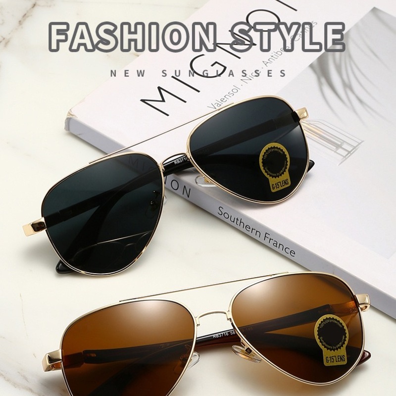 RB Designer Men Women RBSunglasses 3726 Classic Double Bridge Square Metal Frame UV400 Outdoor Driving RoyBan Sun Glasses with Box