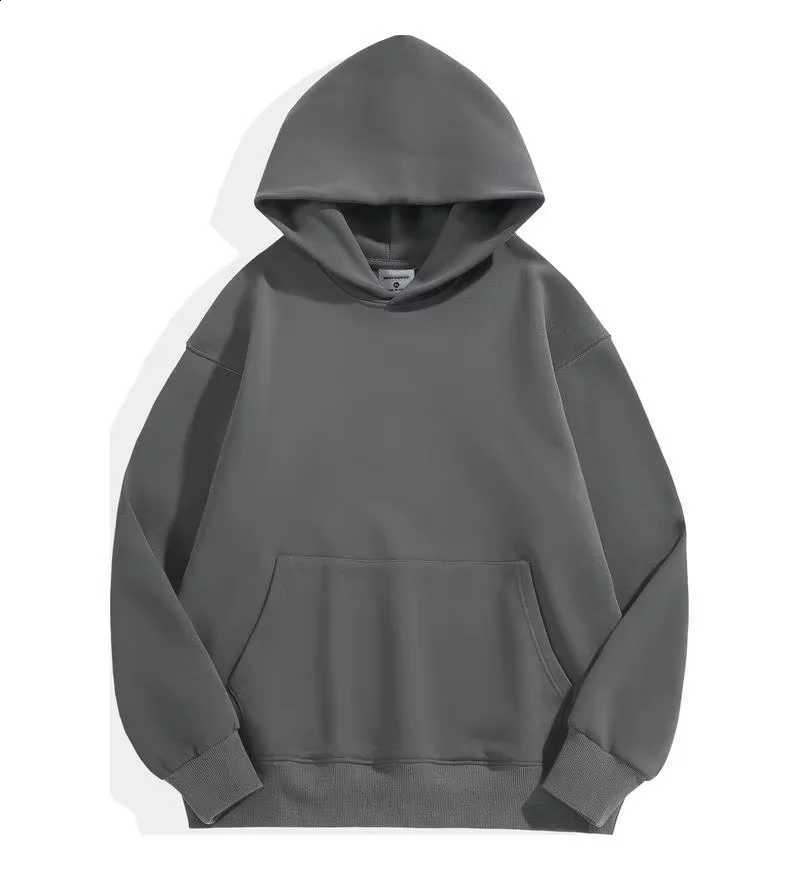 Men's 500GSM Fashion Heavy Weight Hoodies New Autumn Winter Casual Thick Cotton Men's Top Solid Color Hoodies Sweatshirt Male D2609151