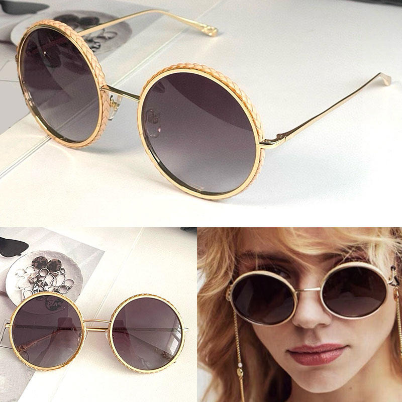 Designer Round Sunglasses Gold Metal Frame frame with Embossed Details Luxury Womens Glasses CH4250 Casual womens Travel Decoration glasses