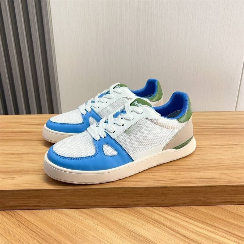 Men's Low Top Casual Sneakers, Mesh & Faux Leather Patchwork Skate Shoes, Lightweight Daily Walking Street Footwear