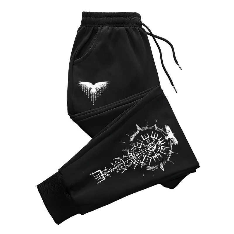 Casual Men Autumn Pants Winter Comfort Joggers Sporty Sweatpants Outdoor Raven Runes Design 2025 New Fashion Trend D260916