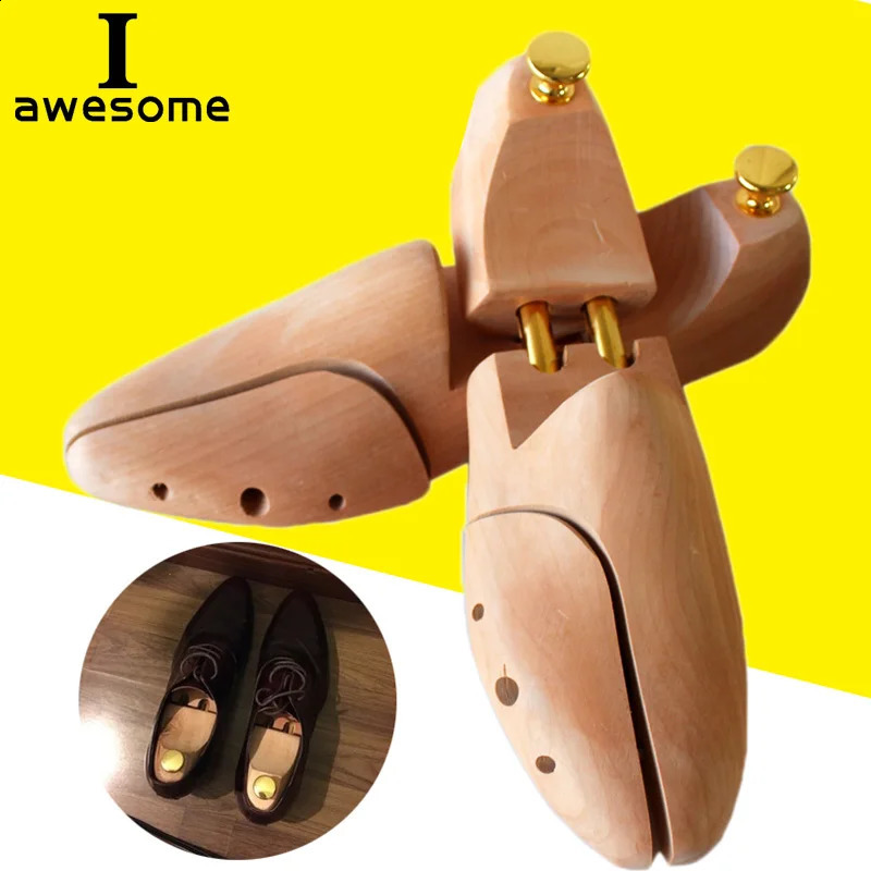 1 Pair Wood Adjustable Shoe Trees For Men Women Spring Solid Shoe Support Metal Knob Shoe Tree Shaping Shoe's Stretcher Shaper 260916