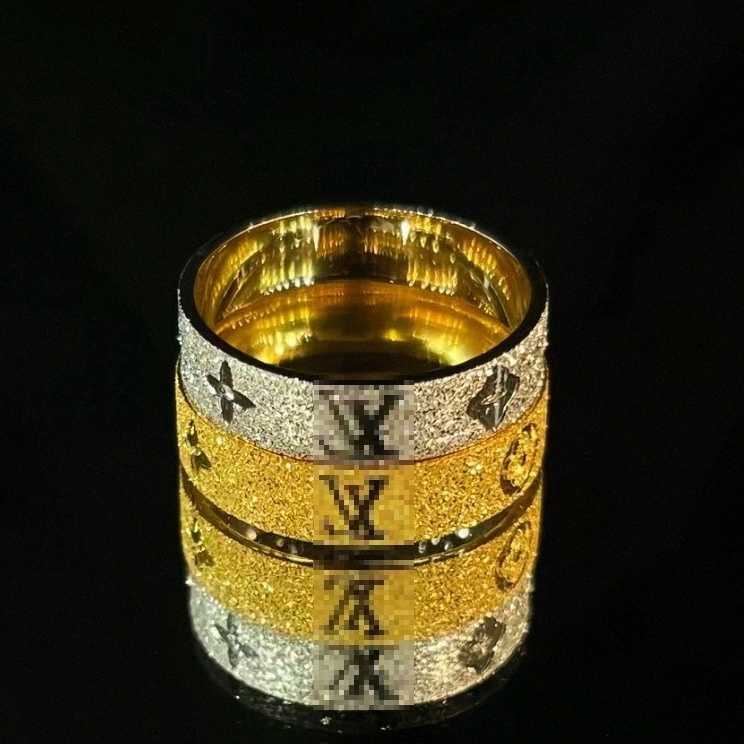 Band Plain Ring Sparkling Face Letter Rings Matte Solid Retro Nail Sand Lucky Grass Closed End Ring Couple wedding Men And Women Rings Solid S260916