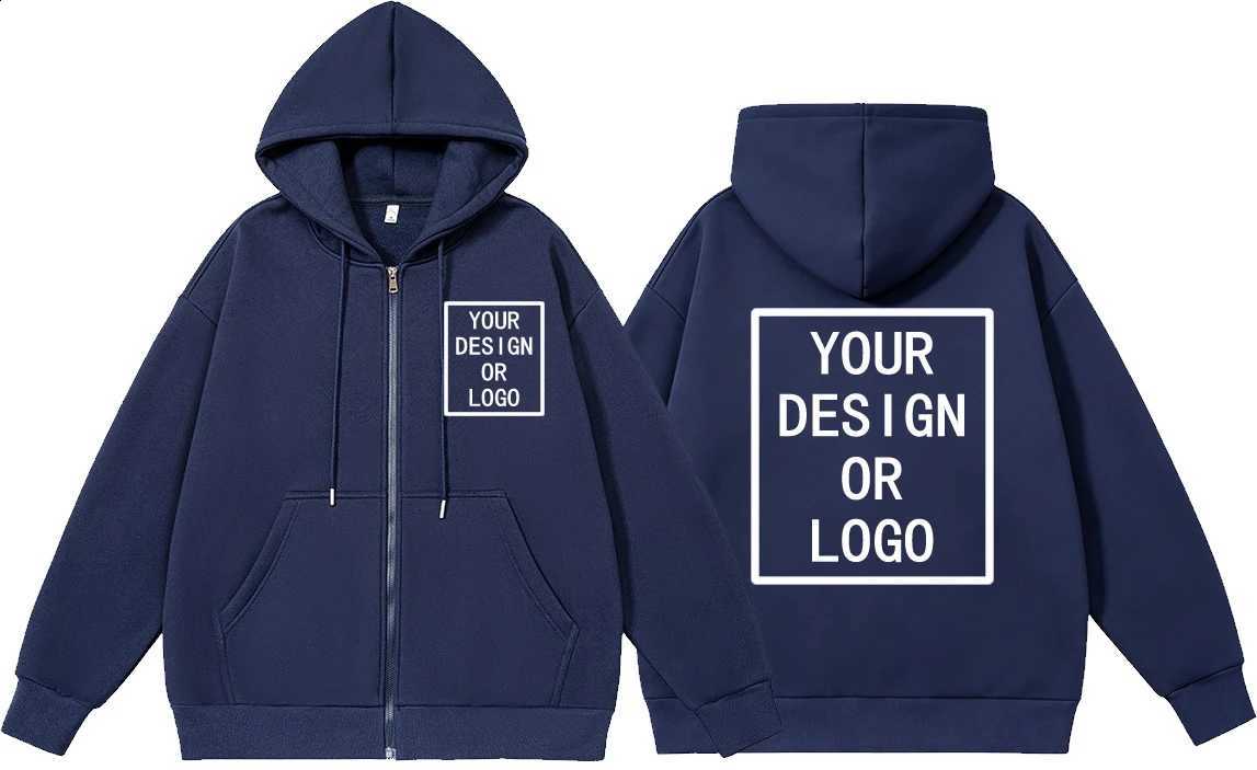 Brand Own Design Custom Your /Picture Personalized Custom Men Women DIY Zipper Hoodies Sweatshirt Casual Hoody New Pullover D2609151