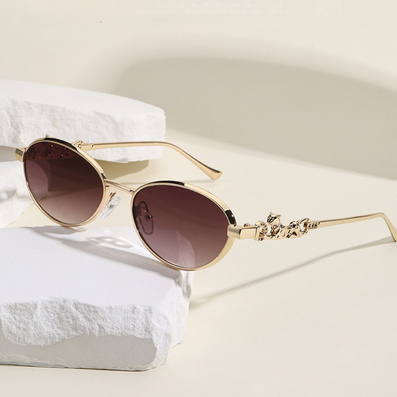 Brand Designer Oval Sun Glasses Women Fashion Cool Luxury Cheetah Sunglasses Female Shades UV400 Eyepieces J260916