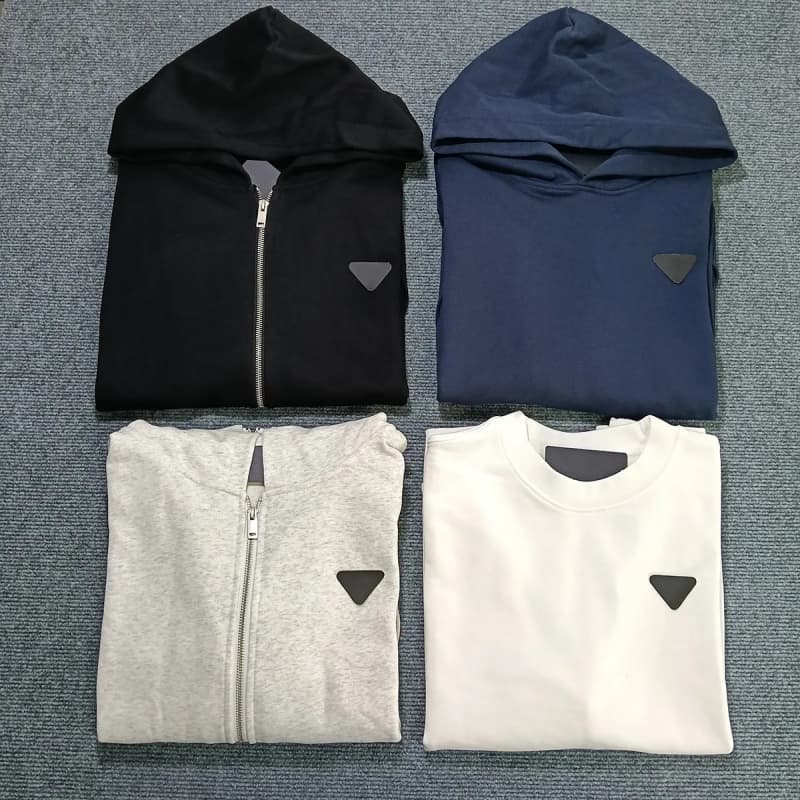 Designer Hoodies Triangle Badge NFC scan Thick Cottonquality zipper round neck for Men and Women sweatshirt sweat pants hoodies designer men