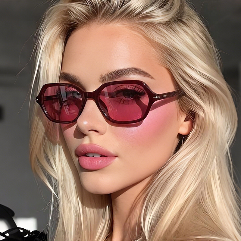 2026 New Model Burgundy Square European and American Women, Small Frame Fashion Glasses, Personalized Sunglasses for Men, Trendy
