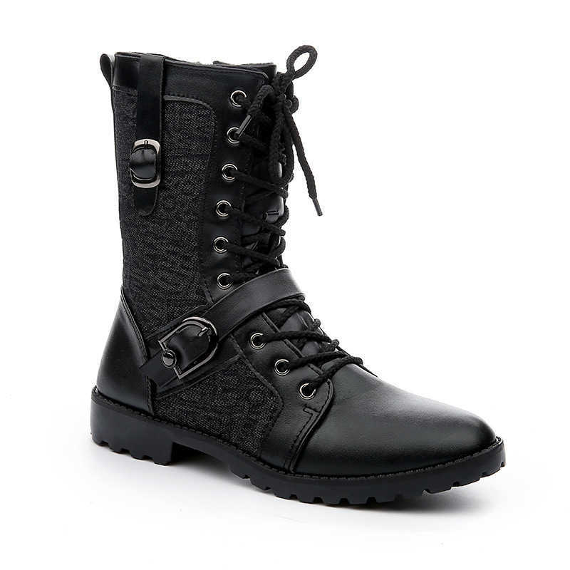 Boots Men Leather Boots Winter Men High Top Shoes Round Head Winter Footwear Lace Casual Shoes Man Plus Size tyh6 D260916