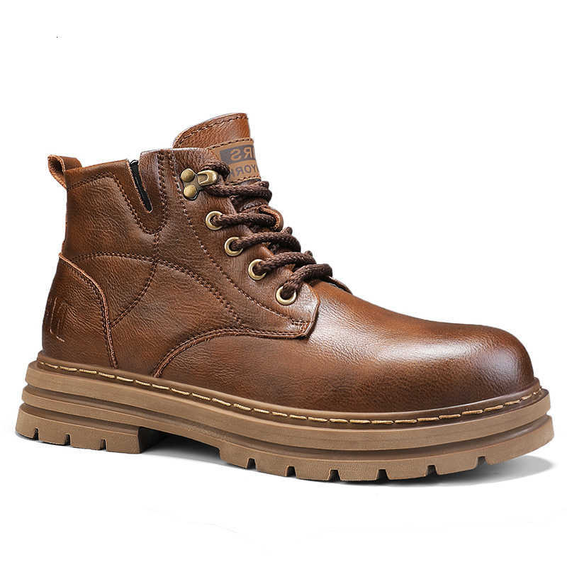 Top Winter High Classic Mens Boots Man Korean Version Casual Shoes Male Leather fashion Boots Men's Lace-Up Shoes D260916