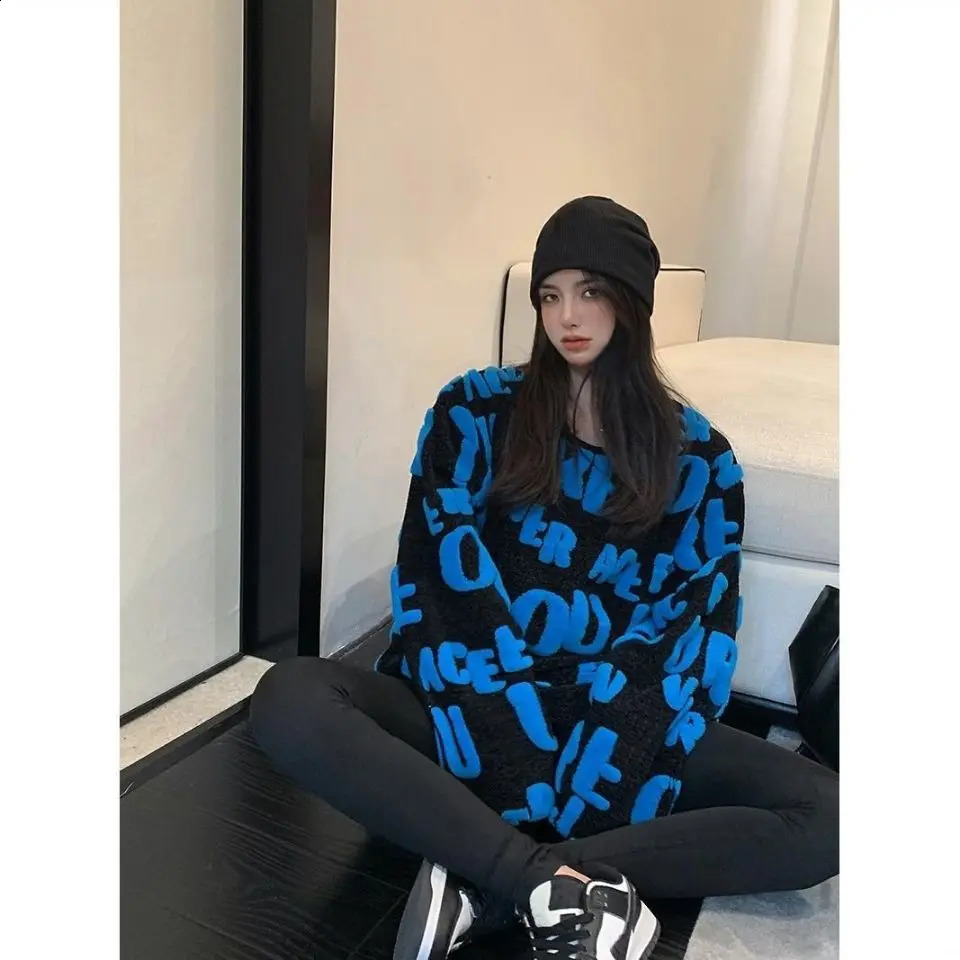 Korobov Korean Elegant Women Winter Pullover Sweaters Vintage Sweet Knitted Jumpers Japanese Preppy Style Letter Sueter Mujer 260916