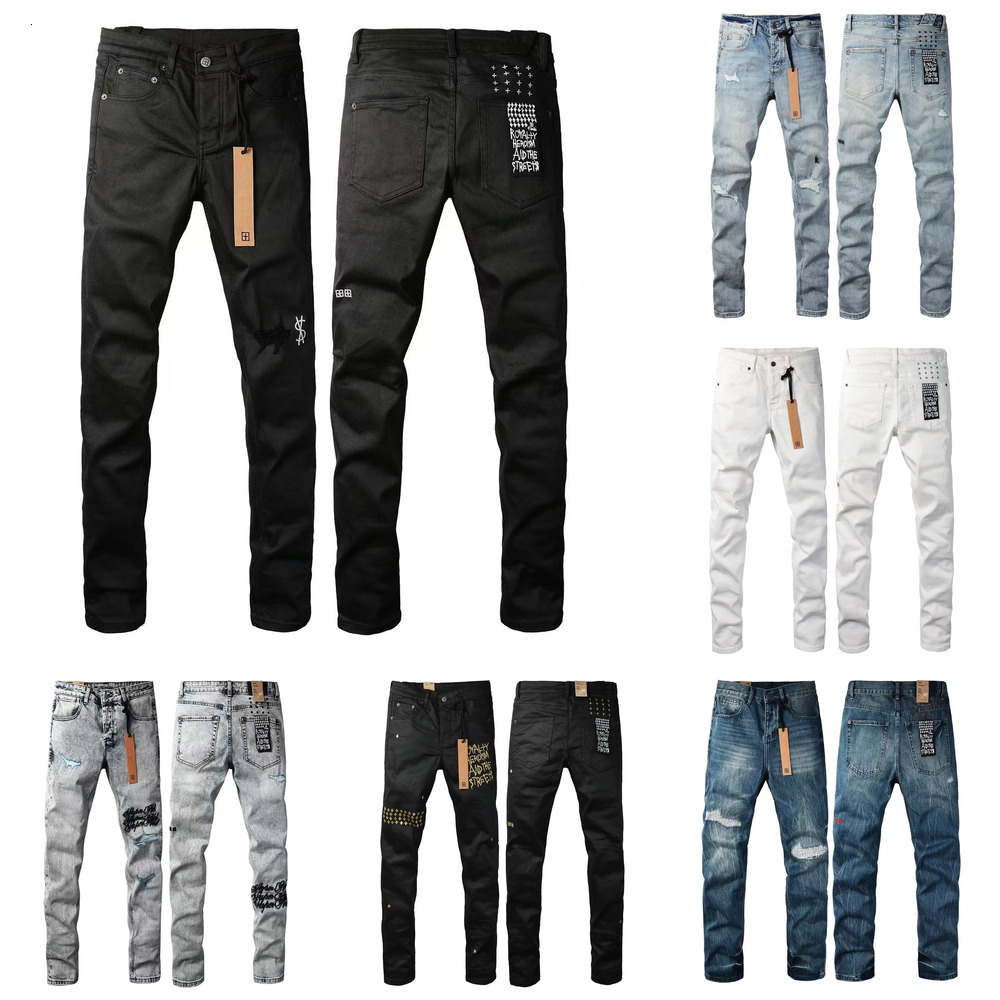 Designer ksubi jeans for pants mens brand Jeans Men High end Quality Straight Motorcycle Embroidery Retro Denim Biker Grey Paint