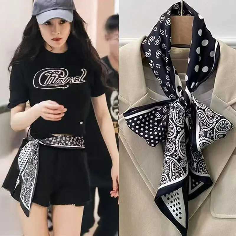 Polka Dots Long Silk Scarf For Ladies Spring Summer Fashion Hair Band Neck Scarves Neckerchief Headband For Women Bag Ribbon Q260916