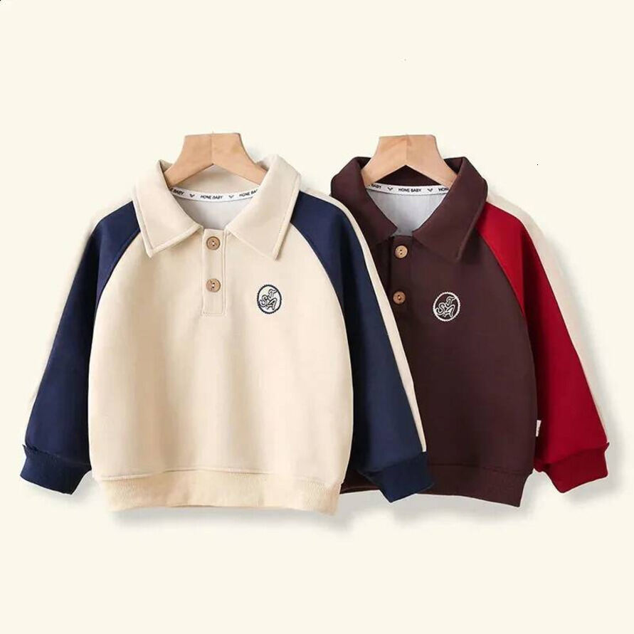 Girls Hoodie Autumn Sweatshirt Rens Lapel pullover Patchwork Color Jacket Srping S Fashion Casual Letter Tops 212 Years Old Crew Neck Sweatshirt xy9