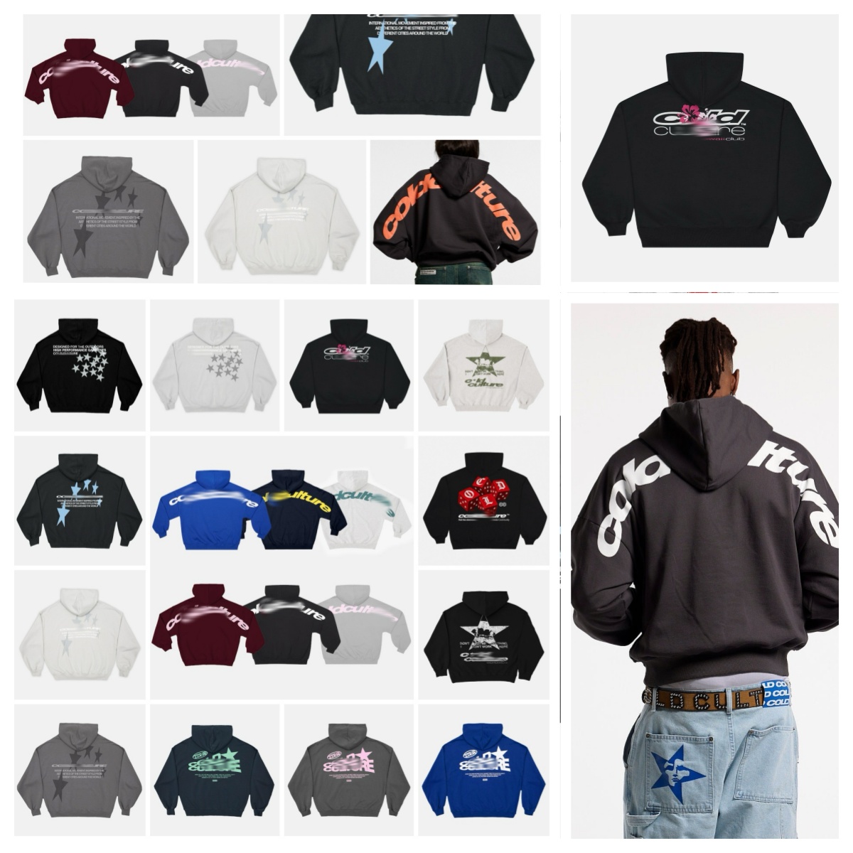 Coldcultures Boxy Fit Hoodie Men Women Heavy Cotton t shirt Long Sleeve Sweatshirt Retro Graffiti Letter Print Loose Cropped Pullover Hoodies Casual