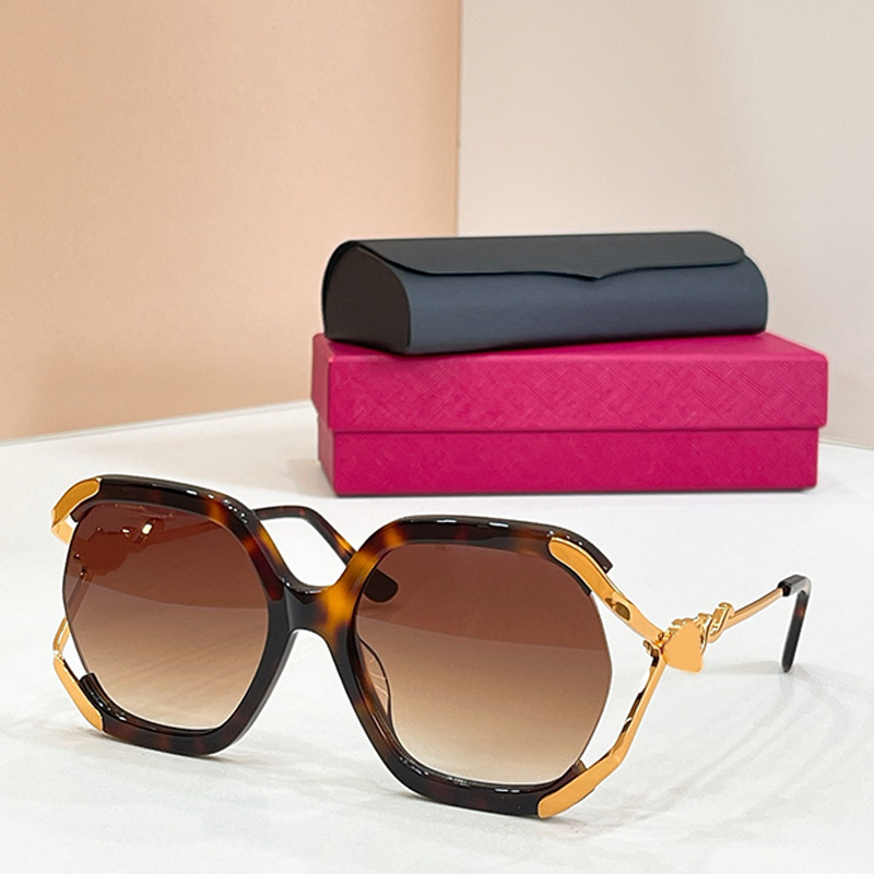 Fashion Designer Half Frame Polygonal Sunglasses Womans Luxury Tortoiseshell Acetate Frame Polygonal Eyeglass Mens Womens Decoration Sunglasses CT71