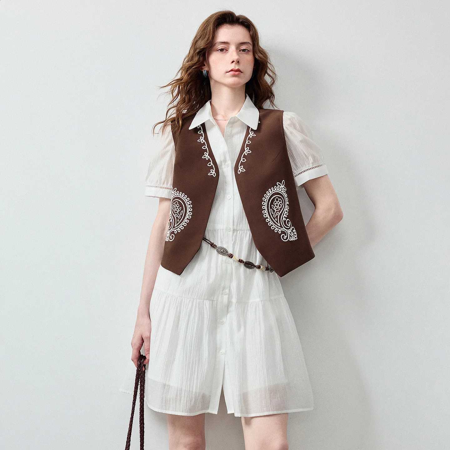 Vest TOYOUTH Women Lyocell Linen 2026 Summer New Slim Fit Short Bohemian Paisley Print Nomadic Style TopsW260915