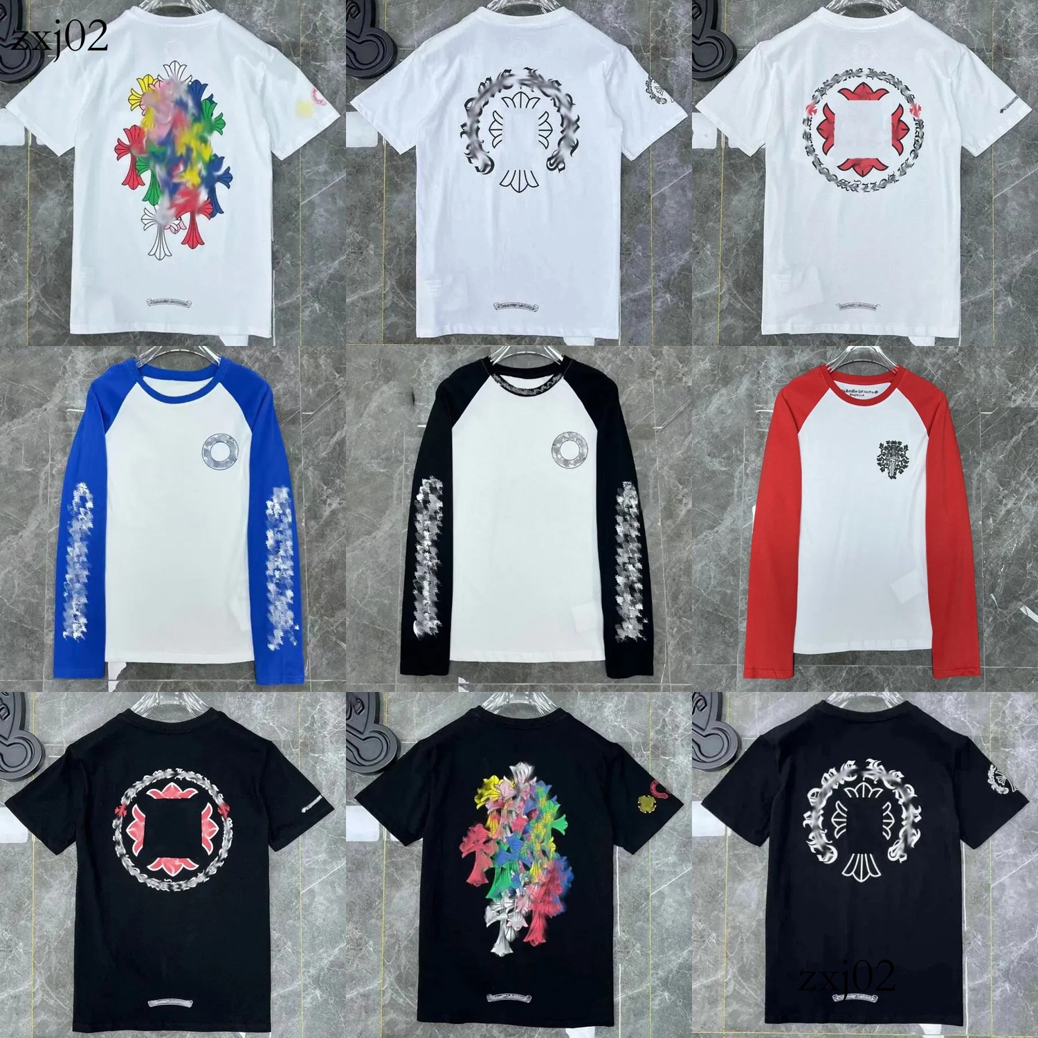 Chrome T Shirt Men Designer Sanskrit Long Sleeve Cotton Horseshoe Pullover Crosses Sweatshirt Women Trendy Brand Youth T Shirt Chrome Shirt Heartnes