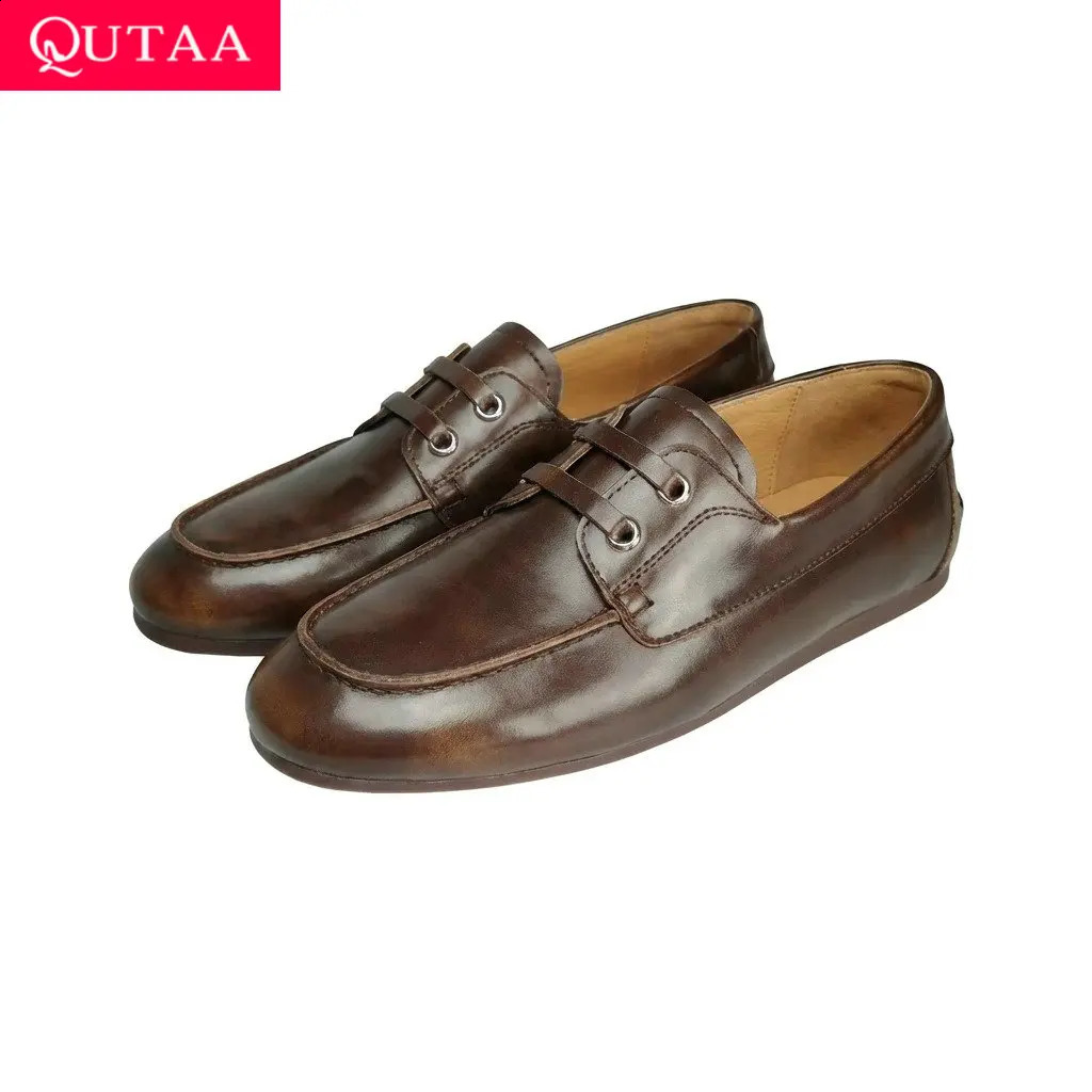 QUTAA s Fashion Women Flats Shoes Woman Cow Suede Spring Slipon Leather Casual Loafers Round Toe Ladies Dress 3543 260917