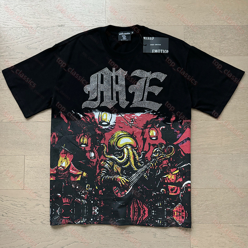 Designer Mixed Emotion Shirts Mens Womens MIXEDEMOTION Shirt Mens Y2k Shirt Letter Tee High Street Summer Fashion Hip Hop Retro Casual Cotton Printe