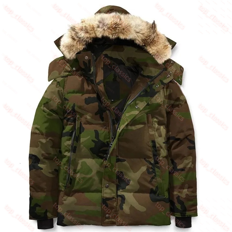 Men Goosejackets Jacket Designer Real Coyote Fur Outdoor Wyndham Windbreaker Outerwear Hooded Goosejackets Down Jacket Coat Parka Black Down Jacket
