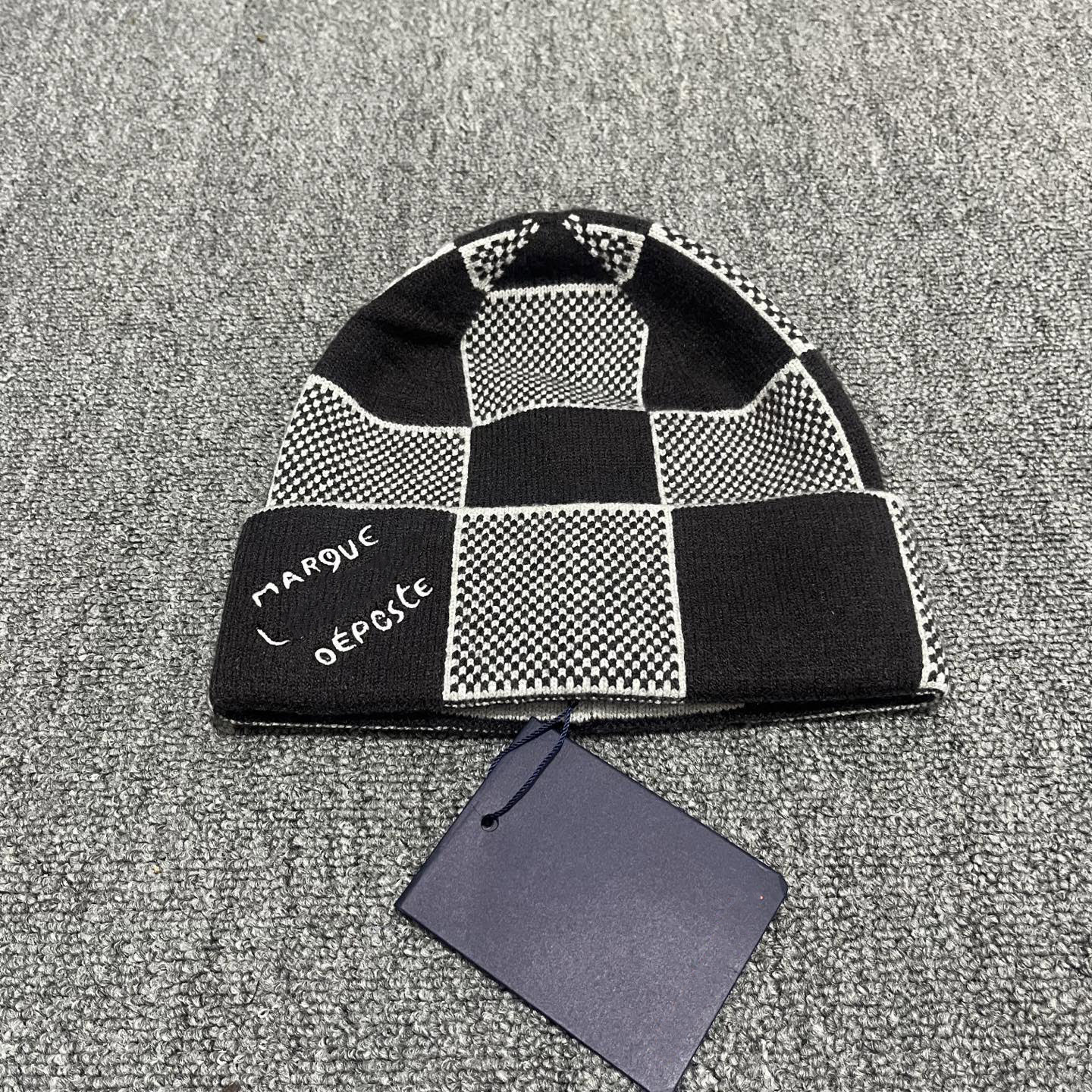 Checkered Knitted Beanie Designer Wool Letters Embroidery Warm Winter Protection Classic Bonnet Outdoor Travel Ski Autumn Hat for Men