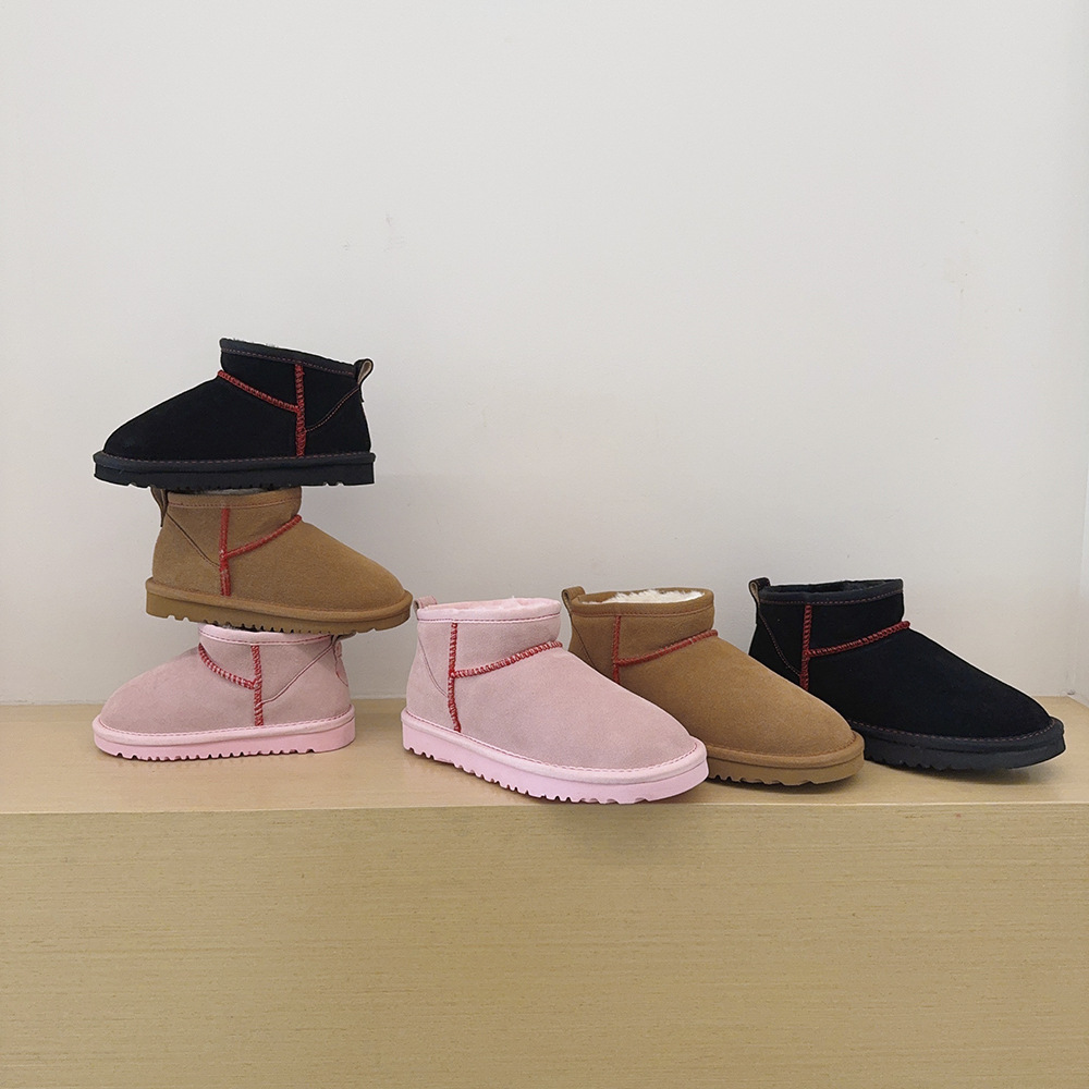 New Designer Boys Real Australia High-quality girls warm snow boots Teenage Students Winter boots Sheepskin Shearling Ultra Mini Boot Winter Mules S
