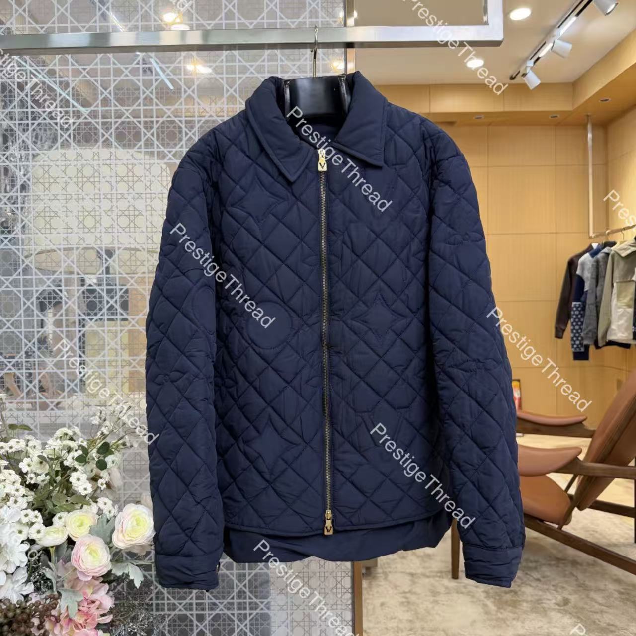 2026 Fall New Floral Quilted Turn-Down Collar Thin Cotton Jacket Designer Men's Jackets
