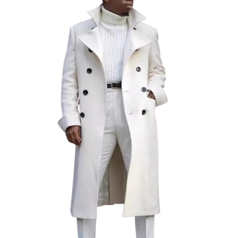 Autumn Winter Men's Fashion Trench Solid England Style Casual Long Jackets Male Loose Turn Down Collar Trench Outwear Coats 260916