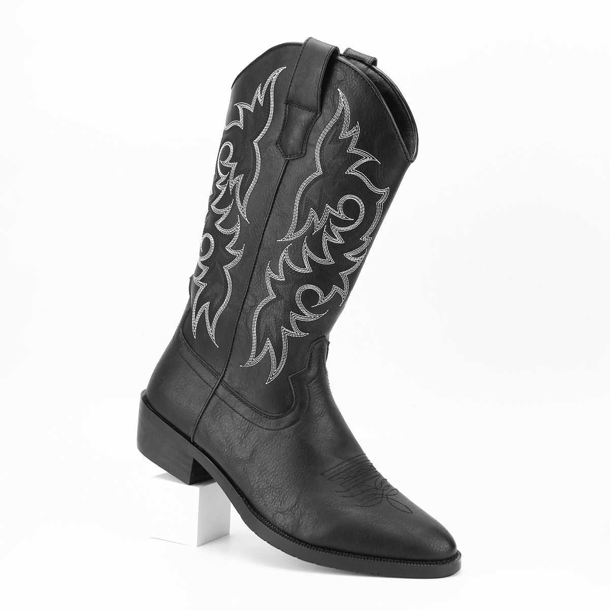 fashion Men's High-Top Embroidered Desert Western Boots Botki Luksusowe Botas Masculino Outdoor Boots D260916