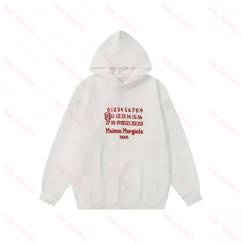 Margeilalies Hoodie Designer Luxury Hoodie Digital Pattern Mm6 Long Sleeve Pullover Sweatshirt Men Women High Quality Fashion Casual Maisonmihara Ho