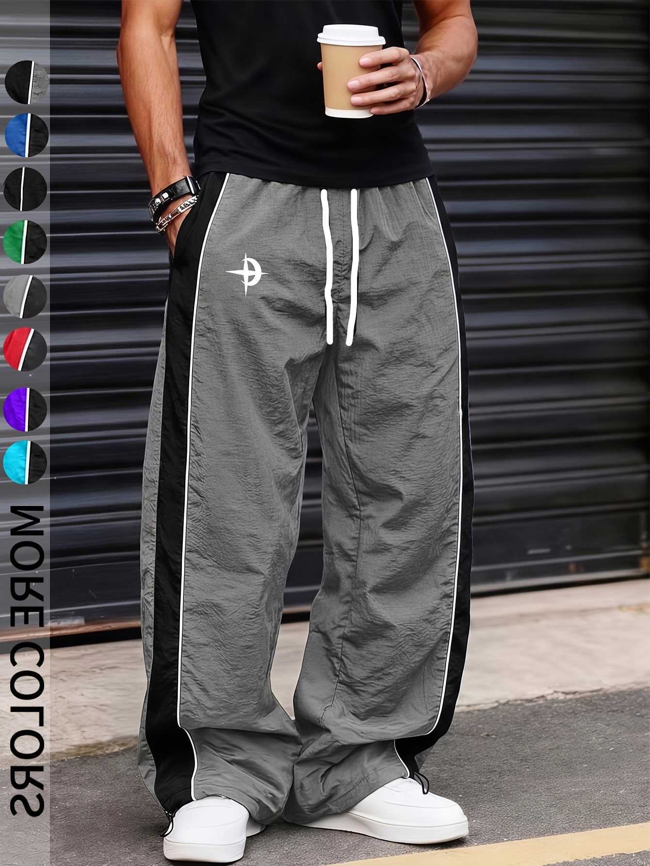 Straight 2026 Hip Hop Loose Pants Minimal Cross Star Graphic Drawstring Waist Multi Color Quick Dry Streetwear Joggers D260916