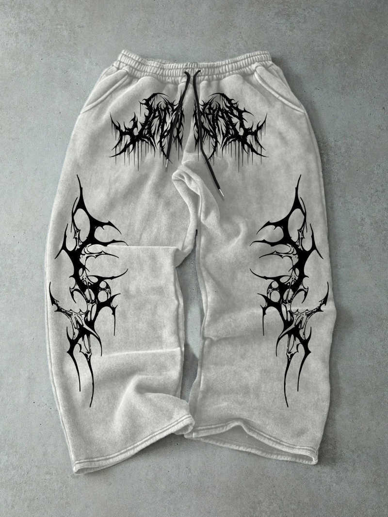 Dark Style Printed Casual Men's Pants Regular Joggers Streetwear Loose Sports Pants Trendy Hip-Hop Style Men's Long Pants D260916