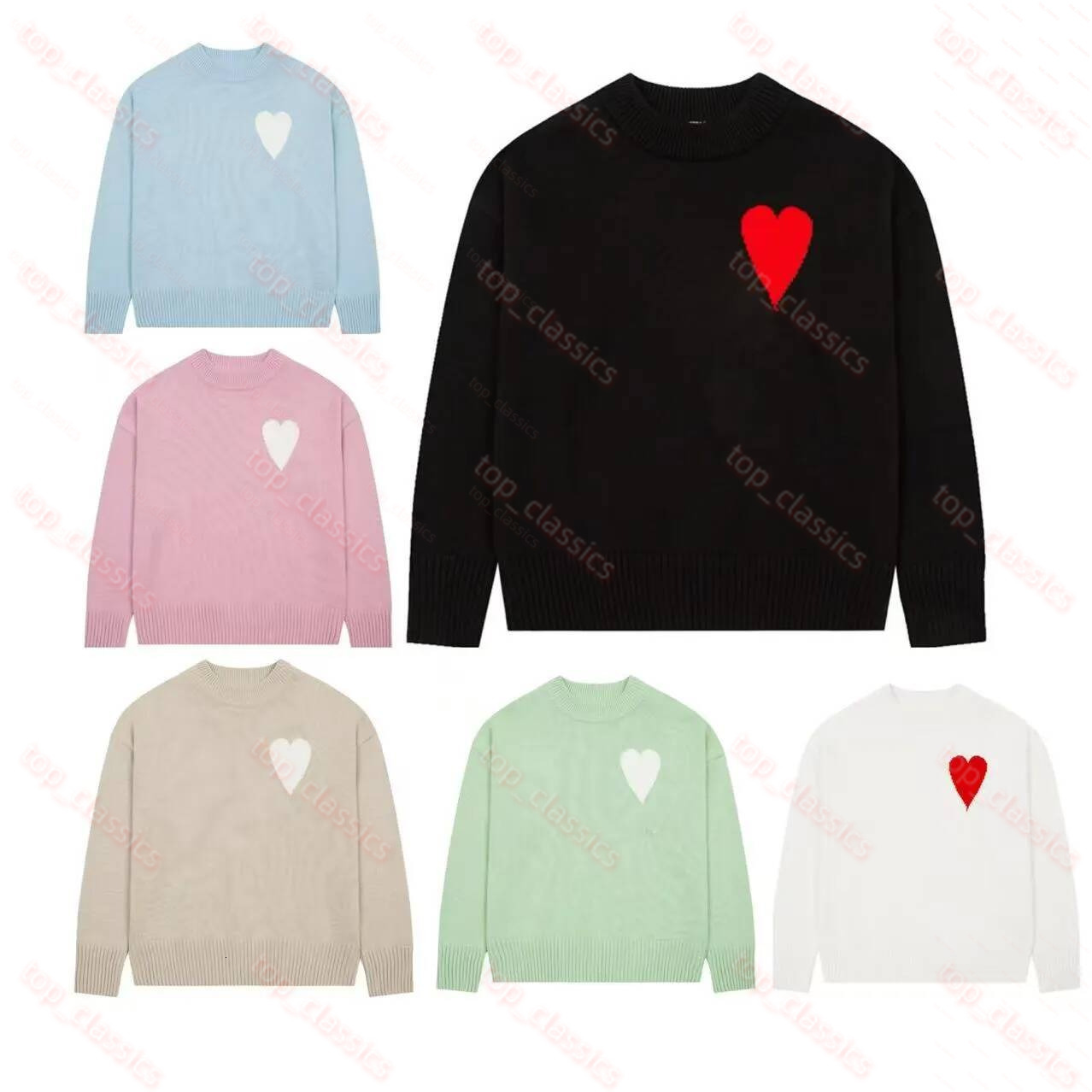 Amiraly Sweater Men Fashion Brand Knitted Sweater Designer Pattern Sweater Crew Neck Knitwear Sweatshirts Womens Sweater Designer Knitted Embroider