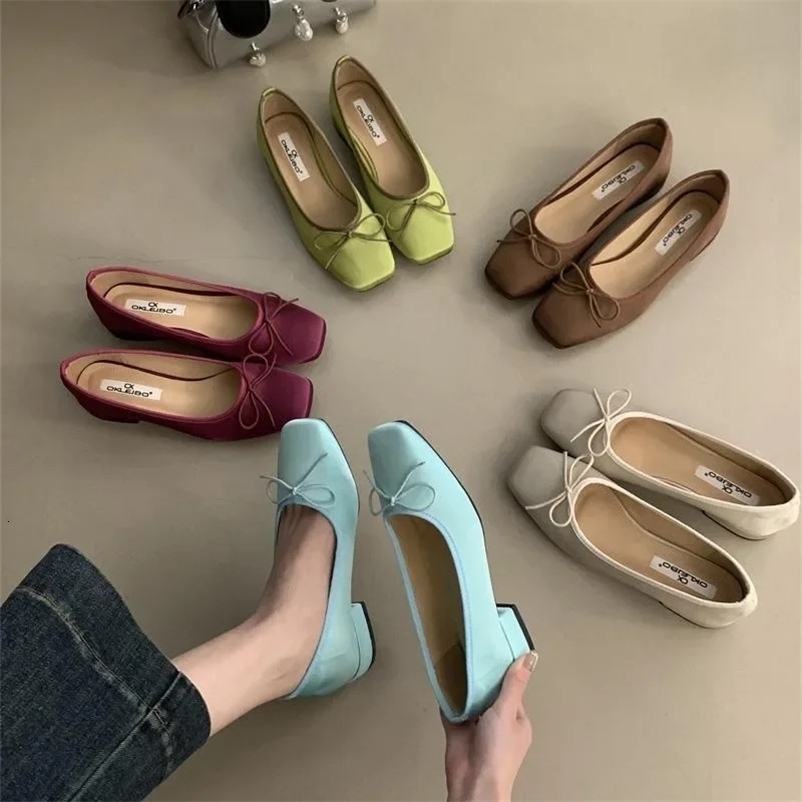 French Vintage Women's Ballet Flats Gentle Versatile Spring Autumn Fashionable Style Shoes Polyurethane Inner Mater 260915