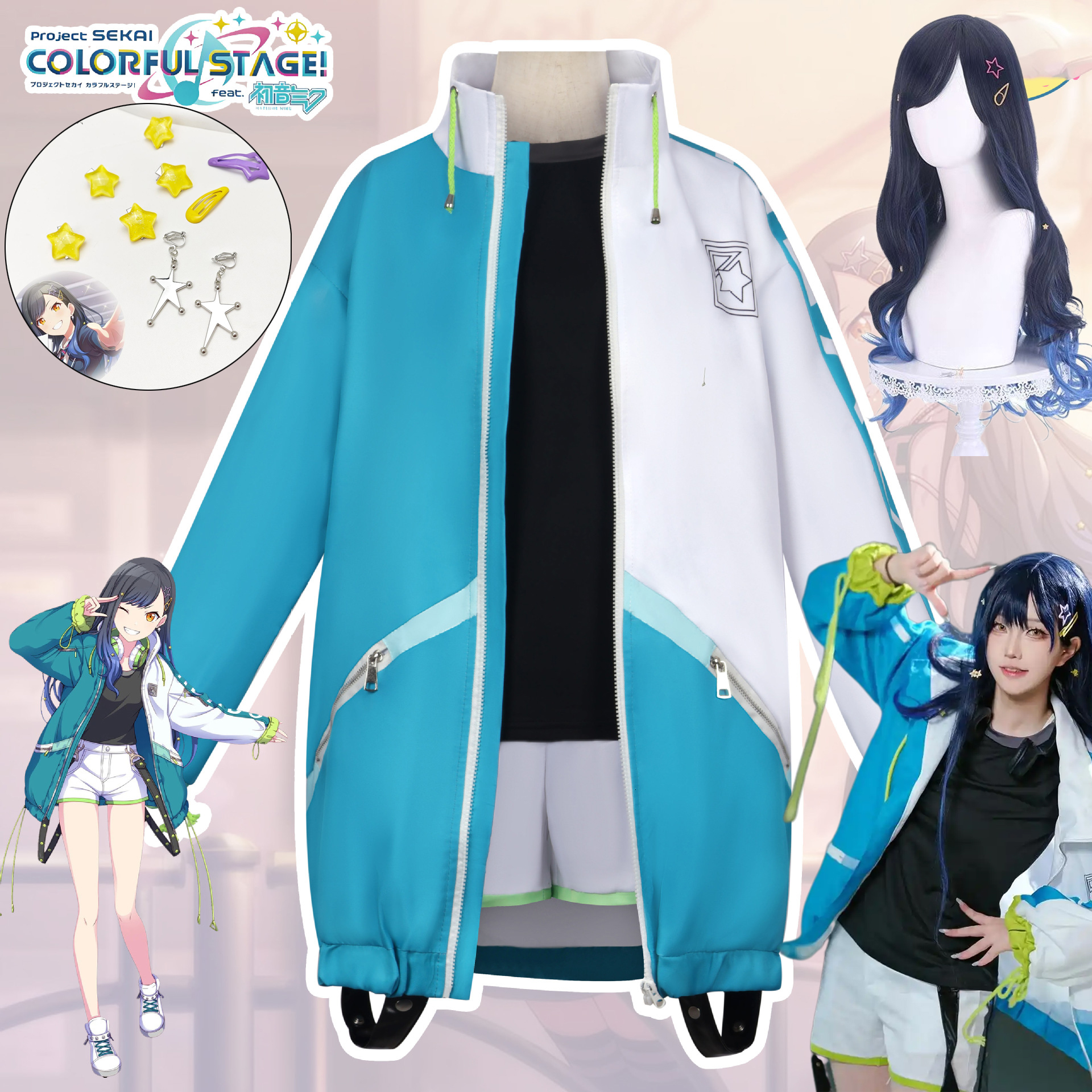 Shiraishi An Cosplay Costume ! Feat Vivid BAD SQUAD Anime Jacket Wig Full Suit Women Girls Clothing
