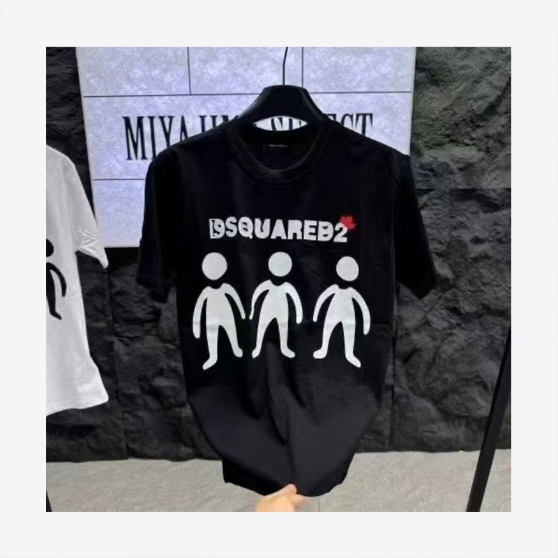 High-quality designer graphic shirt men's short sleeve designer's new street washing loose round neck casuas high street Trendl men's