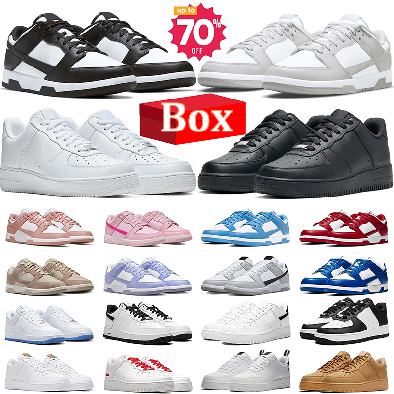 Designer Chaussures de course pour hommes Femmes Sneaker Classic 1 Triple Noir Blanc Université Bleu Blé Femmes Sports de plein air Hommes Basket