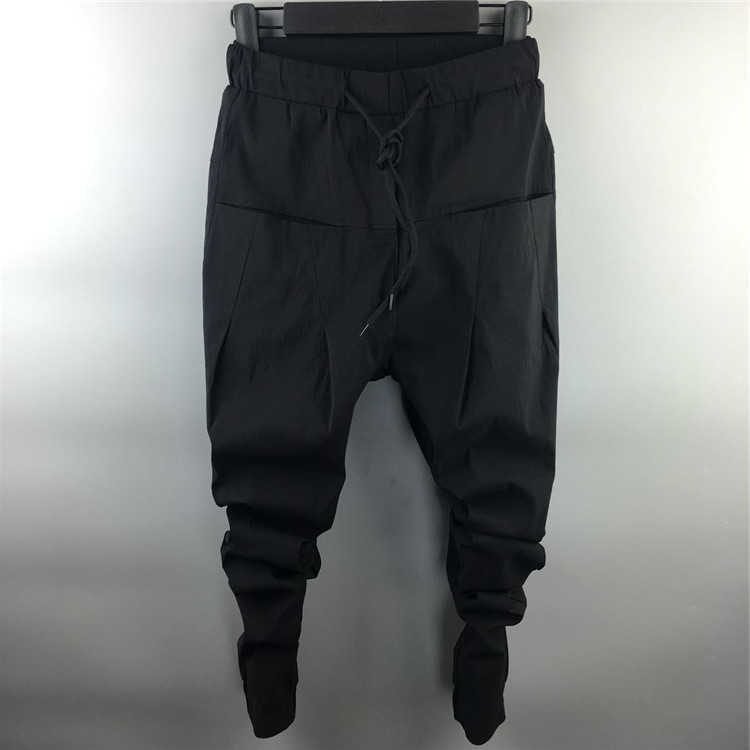 Pants Men Harem Casual Cargo High Street Hip Hop Length Men's Clothing Sweatpants Autumn Black Big Size D260916