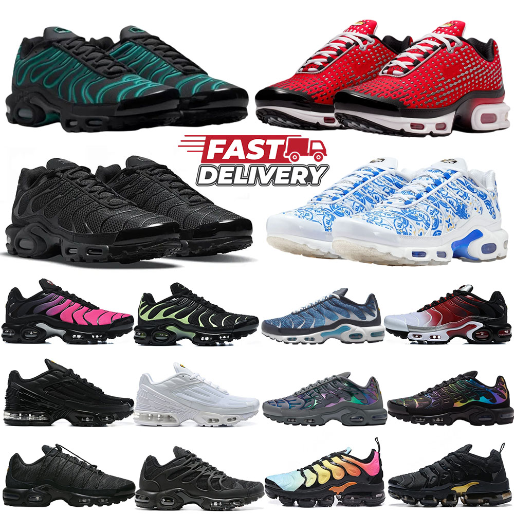 Mens tn shoes Plus tns Utility Triple Black White Lisbon South Beach Gradient Bred Obsidian Hyper Pink Volt World Indigo Chaussures Basket Requin tn