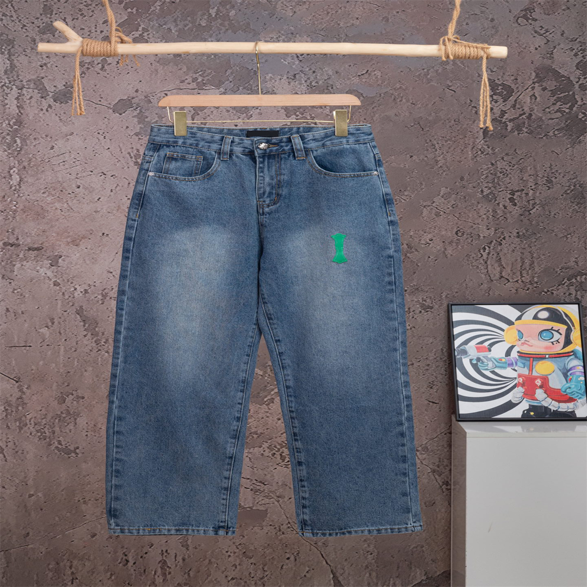 Men's Plus Size Jeans Men's and Women's Long Pants Wide Leg Pants High Street Tight Distressed Denim Pants 6916w9