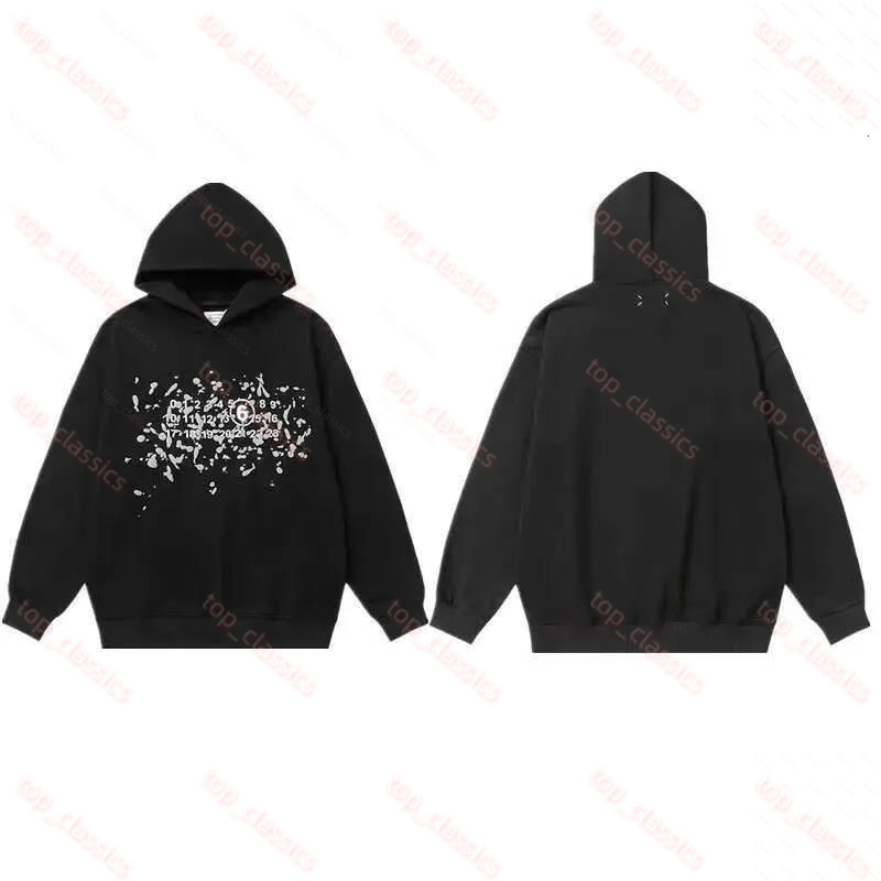 Margeilalies Hoodie Designer Luxury Hoodie Digital Pattern Mm6 Long Sleeve Pullover Sweatshirt Men Women High Quality Fashion Casual Maisonmihara Ho