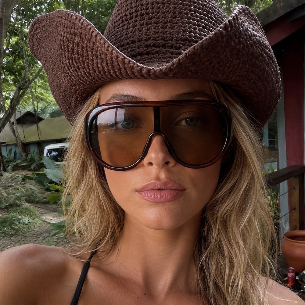 Luxury Retro Oversized Shield One Piece Sunglasses Women Men Futuristic Pilot Shades UV400 Wrap Around Vacation Sun Glasses J260916