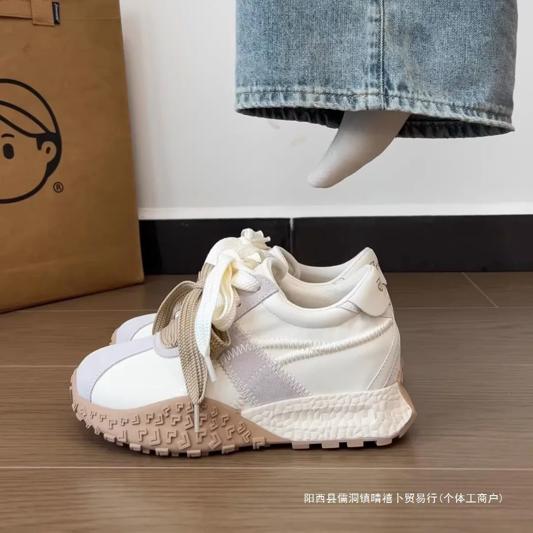Chunky Sneakers Women 2026 Summer Collection Leather Versatile Forrest Gump Shoes Thick Soled Casual Womens 260917