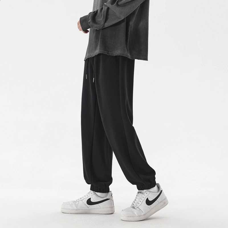 Pants CAAYU Sweatpants Male Mens Korean Man Loose Harajuku Black Casual Pants Streetwear Sport Trousers Joggers Oversize Sports D2609161