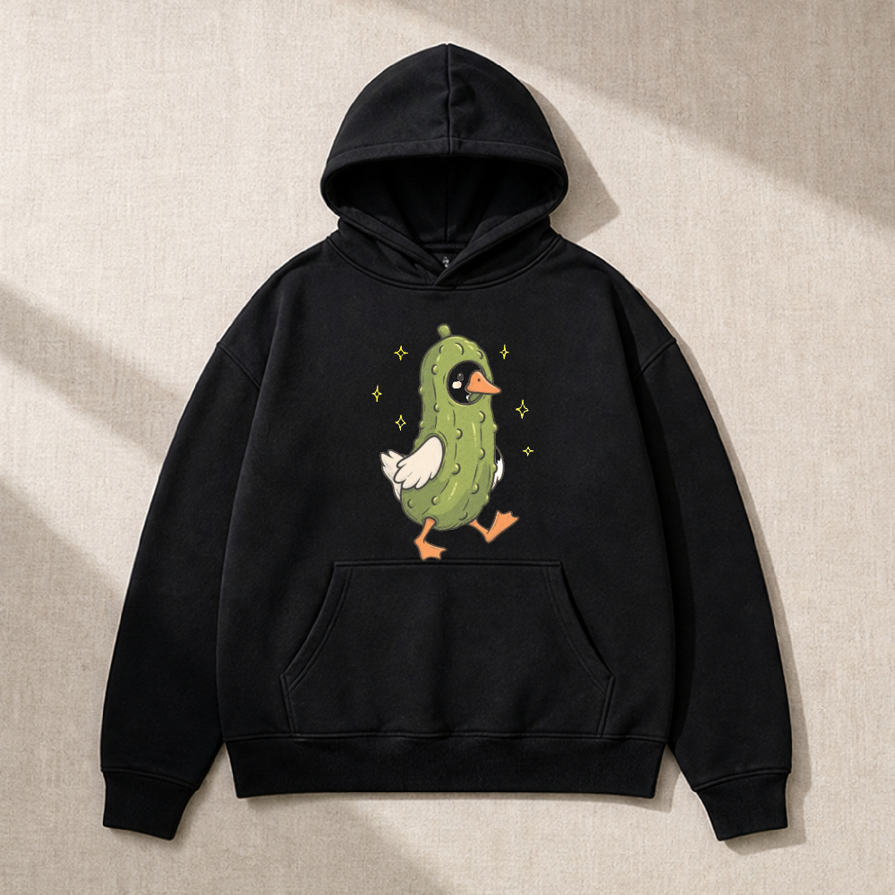 Funny Pickle Duck Graphic Long Sleeve Hoodie Autumn Winter Cozy Cute Kawaii Oversized Vintage Streetwear Men Women Y2K Pullovers J260916