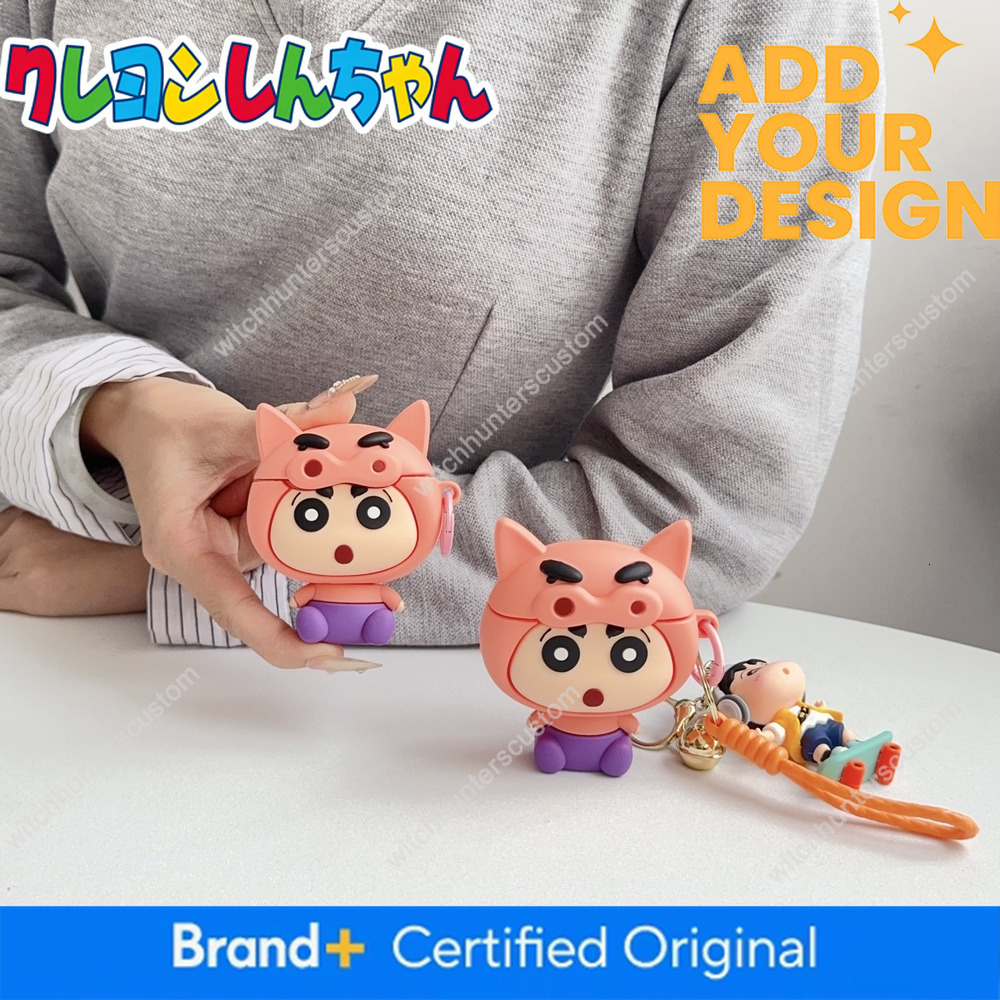 3D Cute Cartoon Anime Crayon Shinchan Earphone Case For Airpods 4 Pro 3 2 Wireless Bluetooth Headset Protective Hard Cover 75 1e