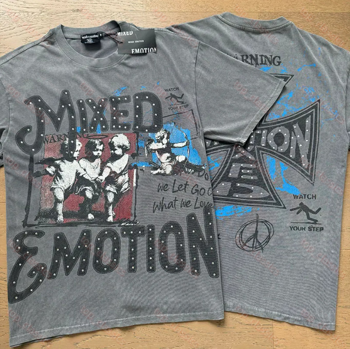 MIXEDEMOTION Mens T Shirt Comfortable Ventilation Shirt Designer Y2k Shirt Graphic Tee Summer Loose Fit Campus Fashion Shirt Casual Shirts Hip Hop T
