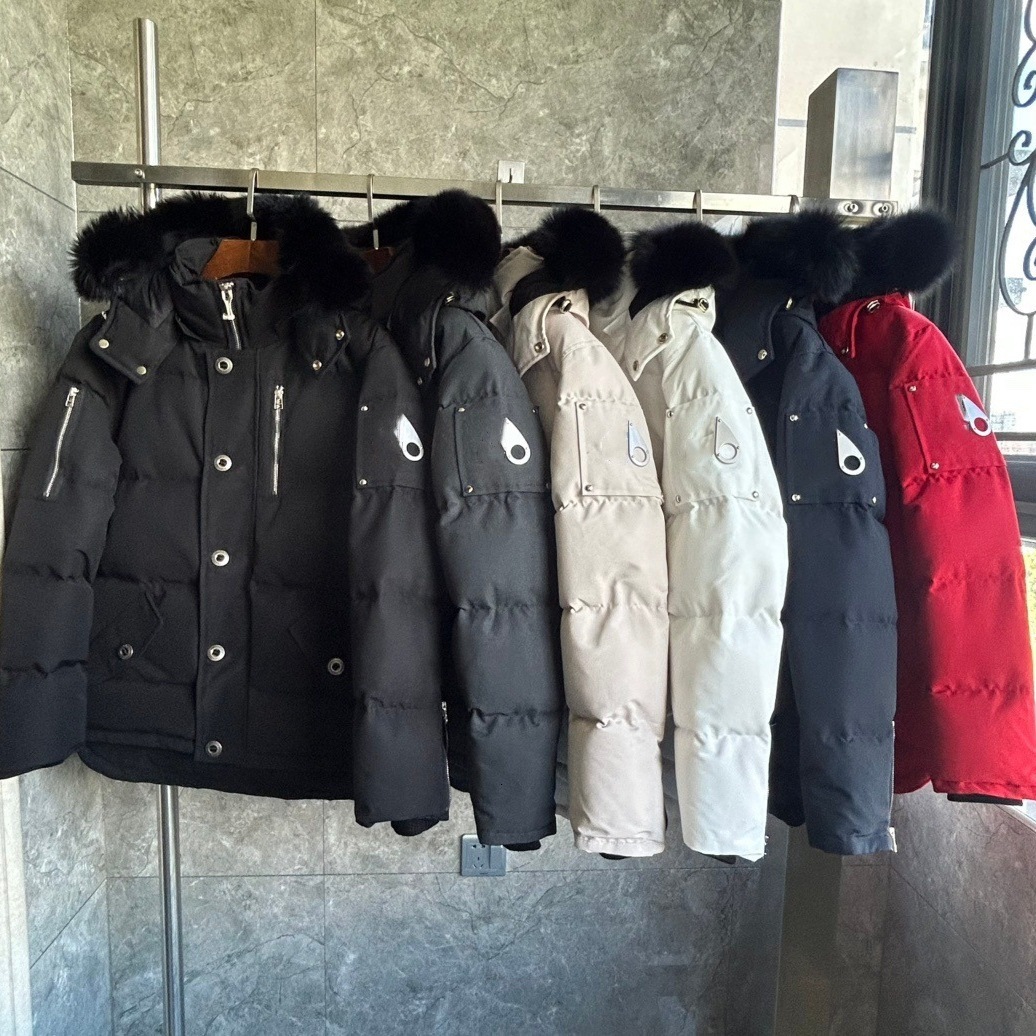 06 model slim-fit hooded a large faux fur collar, unisex style, men's down jacket with standard sizing