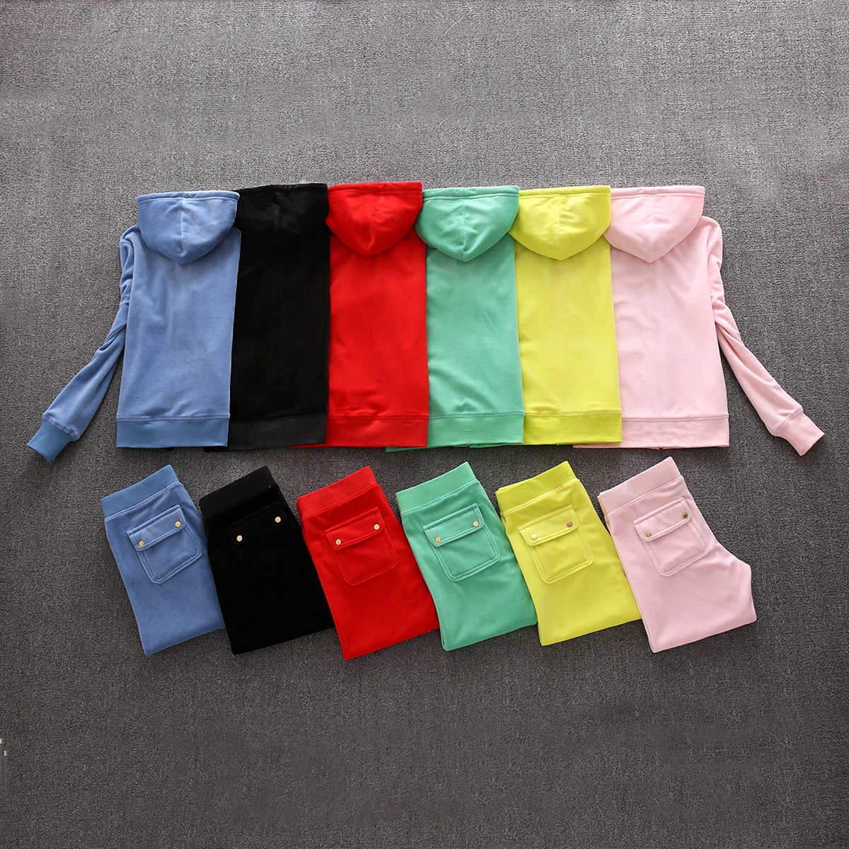 Velvet 2026 Sportswear Set - Women's Hooded Tracksuit Pants Solid Color Casual Winter Outfit for Gym Running S260916KTCB